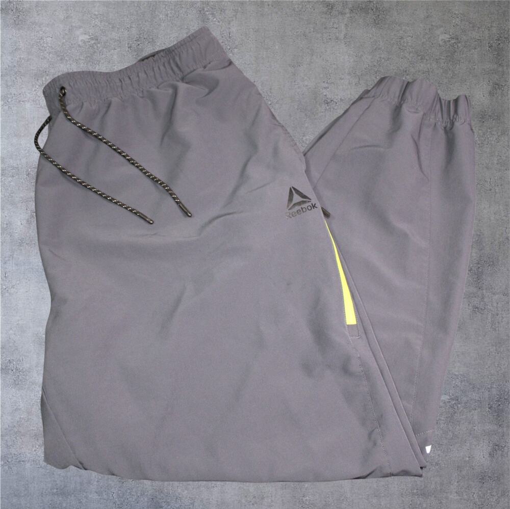 Reebok Men's 3XL Gray Athletic Jogger Reflective Drawstring Performance Pants